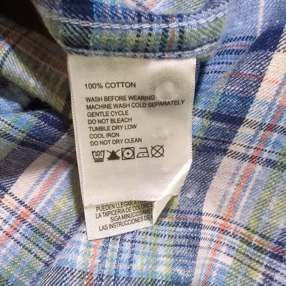 Tommy Bahama button down shirt Men's size XL blue plaid cotton - Picture 12 of 14